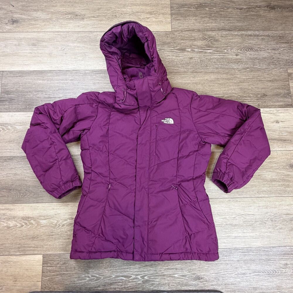 The North Face Jacket Womens M Purple Down Puffer Hooded Insulated Winter